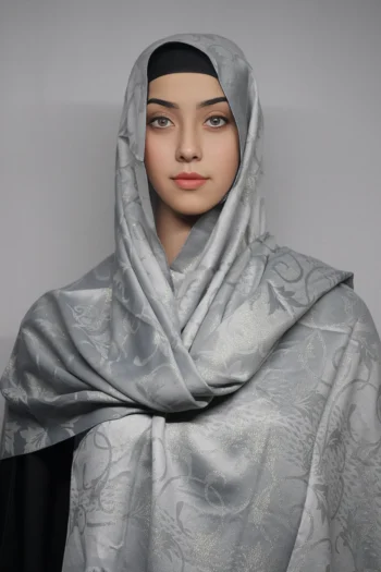 Turkish Shimmer Hijab Dupatta Viscose Grey