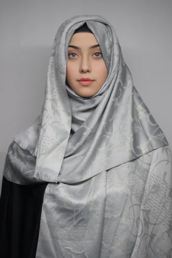 Turkish Shimmer Scarf Stoles Viscose Grey
