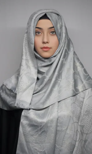 Turkish Shimmer Scarf Stoles Viscose Grey