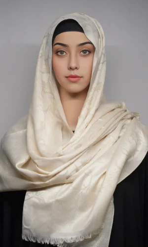 Turkish Shimmer Hijab Dupatta Viscose Cream