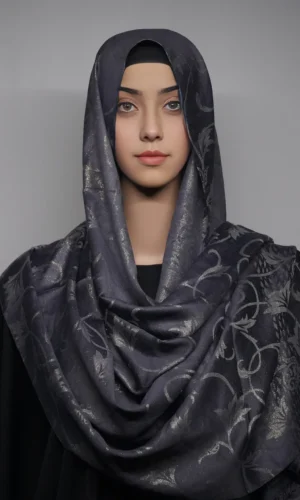 Turkish Shimmer Scarf Stoles Viscose Slate