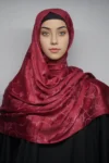 Turkish Shimmer Hijab Dupatta Viscose Maroon Red