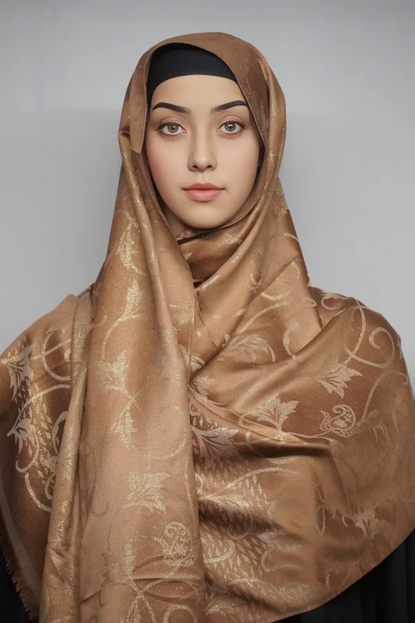 Turkish Shimmer Hijab Dupatta Viscose Copper