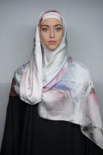 Printed Silk High Quality Purple Pink