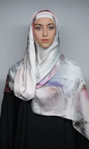 Printed Silk High Quality Purple Pink