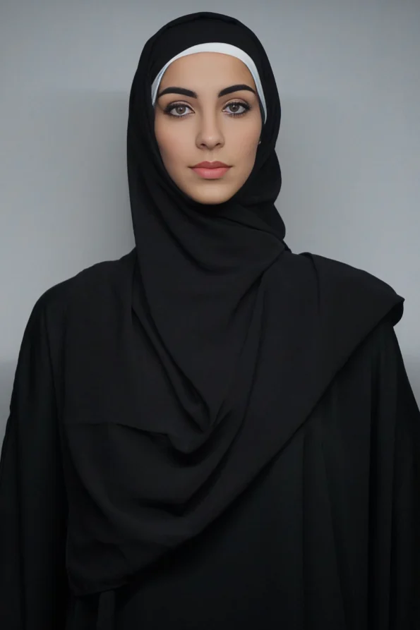 Black Georgette Hijab Stoles