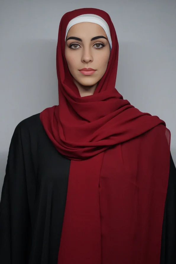 Red Georgette Hijab Generic