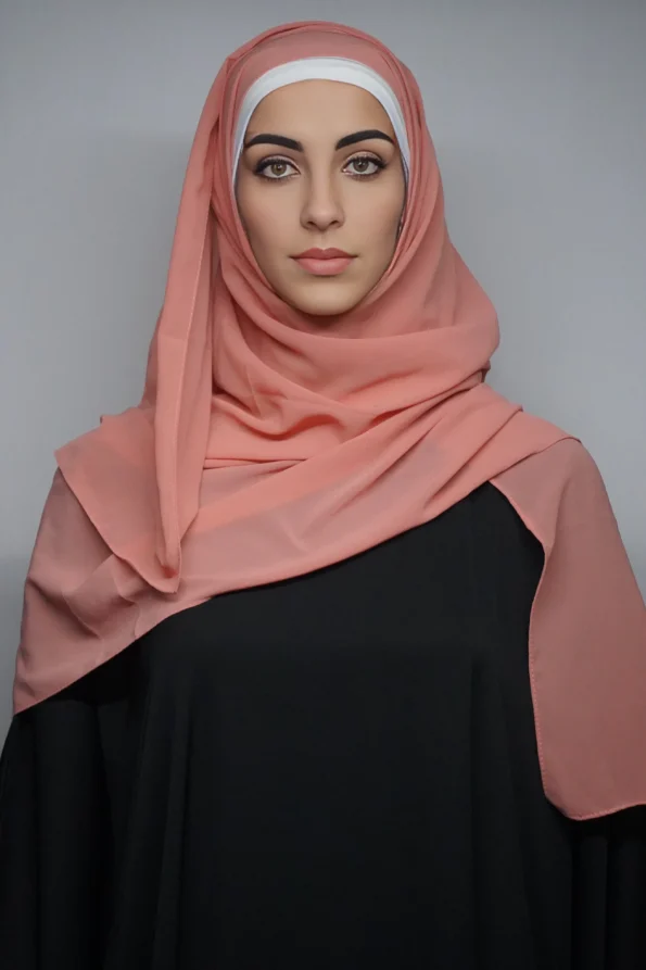 PALE SALMON Georgette Hijab Generic