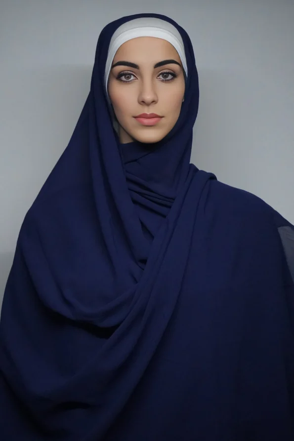 Navy Blue Georgette Stole Generic