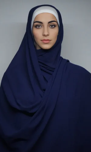 Navy Blue Georgette Stole Generic