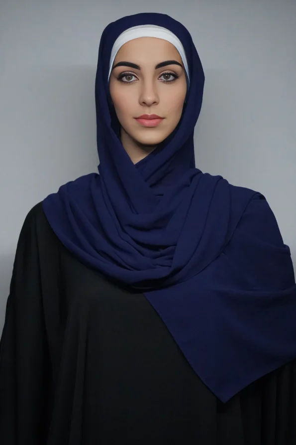 Navy Blue Georgette Stole Generic