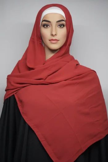 Georgette Hijab Scarf Red Regular