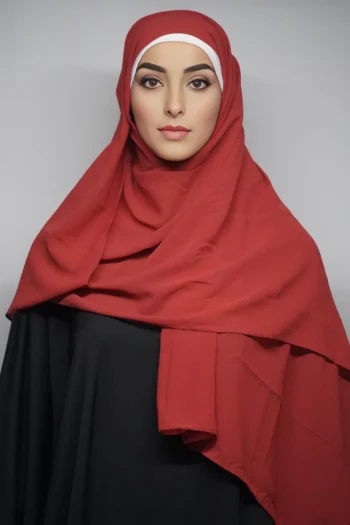 Georgette Hijab Stoles Scarf Red Regular