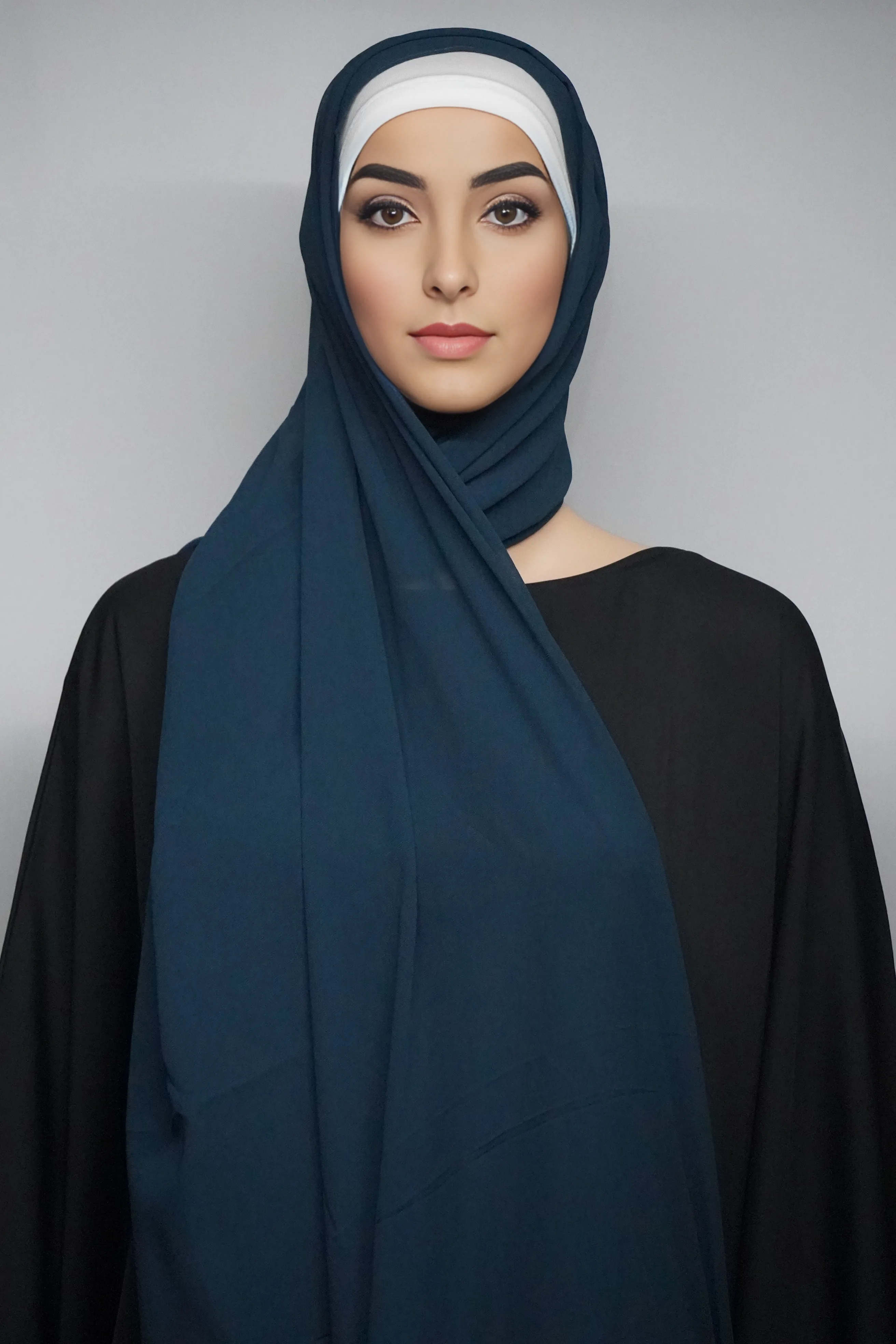 DSC00591_1721743879 Georgette Hijab Stoles Grayish Blue Regular