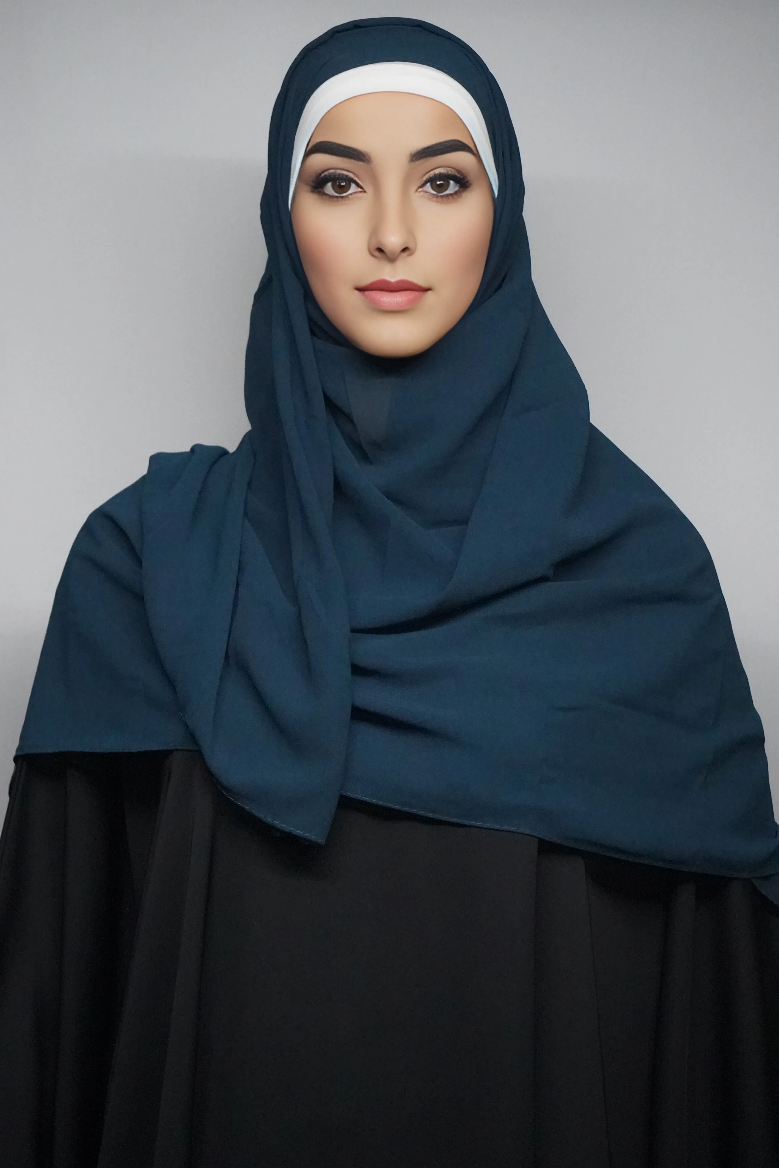 DSC00592_1721743884 Georgette Hijab Scarf Grayish Blue (Regular)