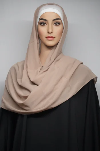 Georgette Hijab Stoles Silver Pink (Regular)