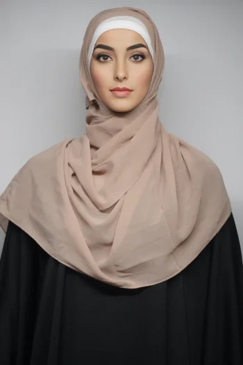 Georgette Hijab Stoles Silver Pink (Regular)