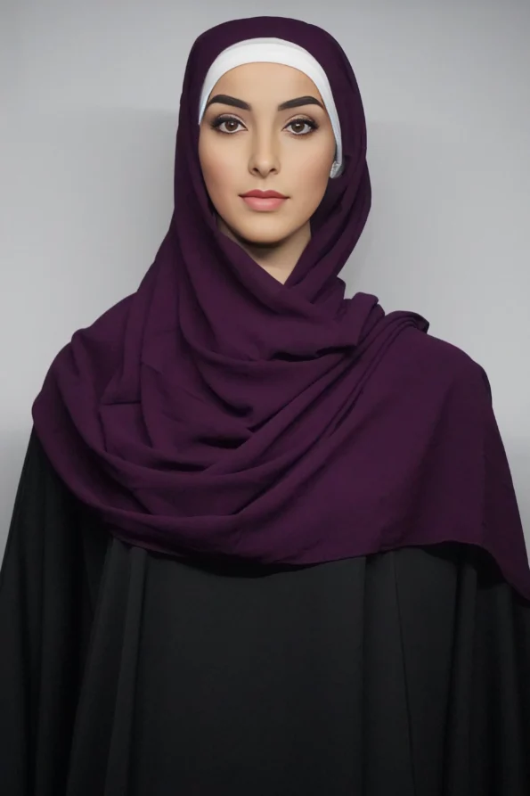 Georgette Hijab Stoles Wine Purple (Regular)