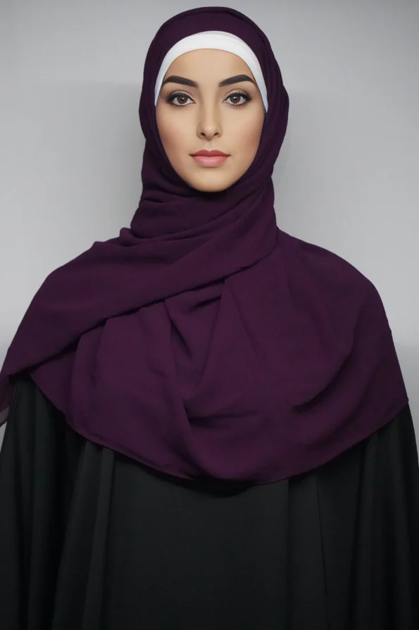 Georgette Hijab Scarf Wine Purple (Regular)