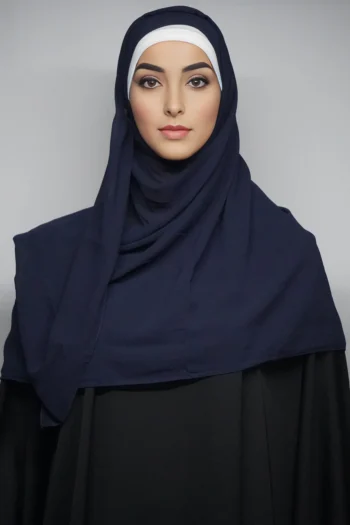 Georgette Hijab Stoles Navy Blue (Regular)