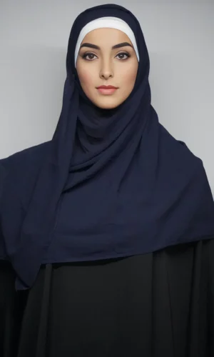 Georgette Hijab Stoles Navy Blue (Regular)