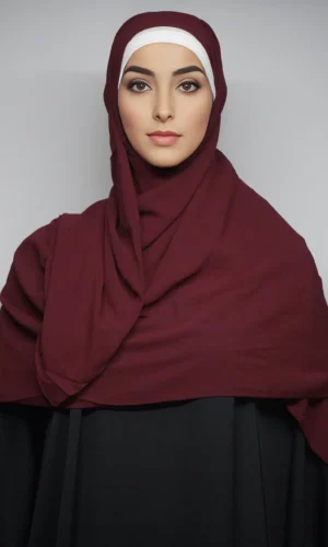 Georgette Hijab Scarf Stoles Maroon (Regular)