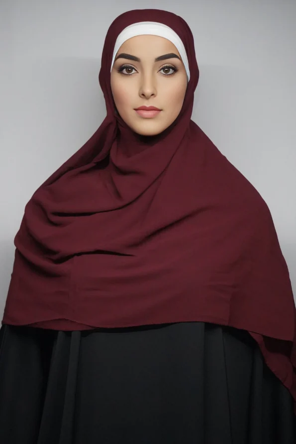 Georgette Hijab Scarf Maroon (Regular)