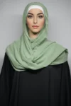 Georgette Hijab Stoles Olive Light (Regular)