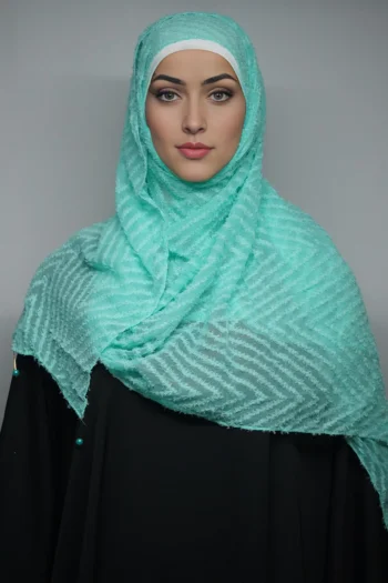 Fancy Stoles Dupattas Moti Latkan Cyan