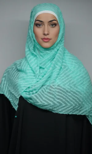 Fancy Stoles Dupattas Moti Latkan Cyan