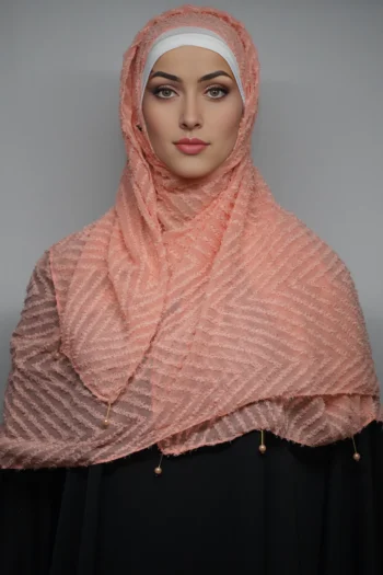 Fancy Stoles Moti Latkan Pale Salmon