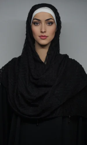 Fancy Dupattas Moti Latkan Black