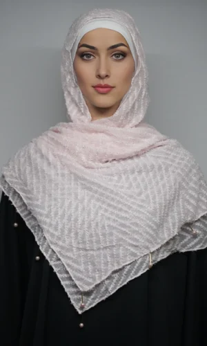 Fancy Stoles Dupattas Moti Latkan Light Pink