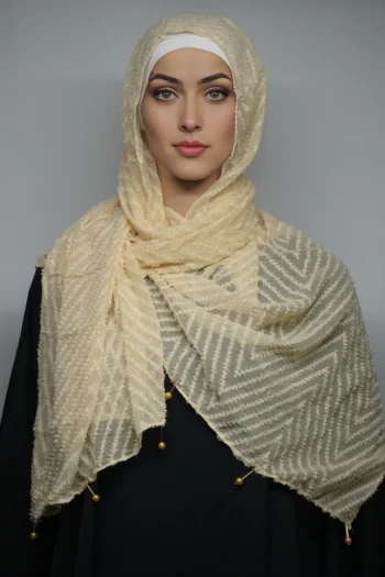 Fancy Stoles Dupattas Moti Latkan Peach Light