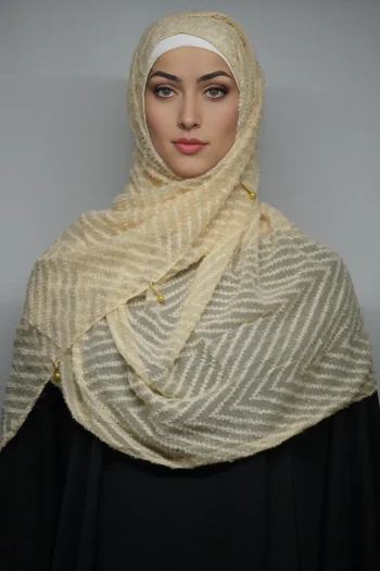 Fancy Stoles Dupattas Moti Latkan Peach Light