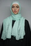 Fancy Stoles Dupattas Moti Latkan Mint Green