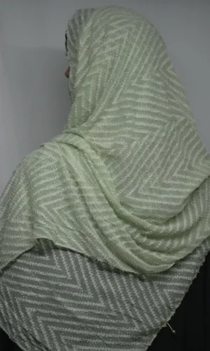 Fancy Stoles Dupattas Moti Latkan Olive Light