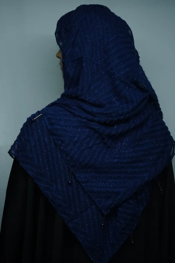 Fancy Dupattas Moti Latkan Navy Blue
