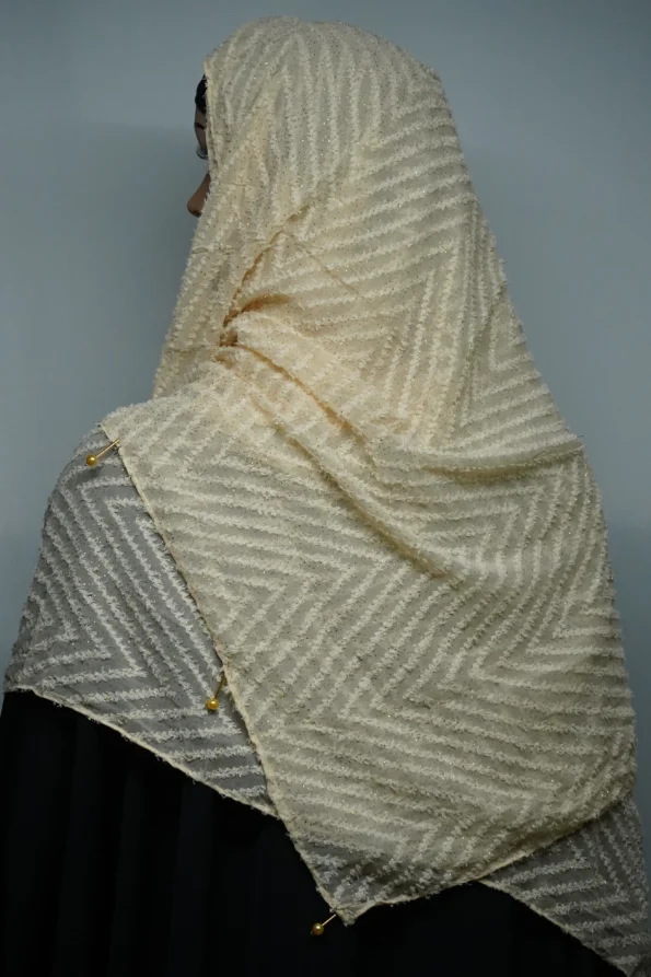 Fancy Stoles Dupattas Moti Latkan Peach Light