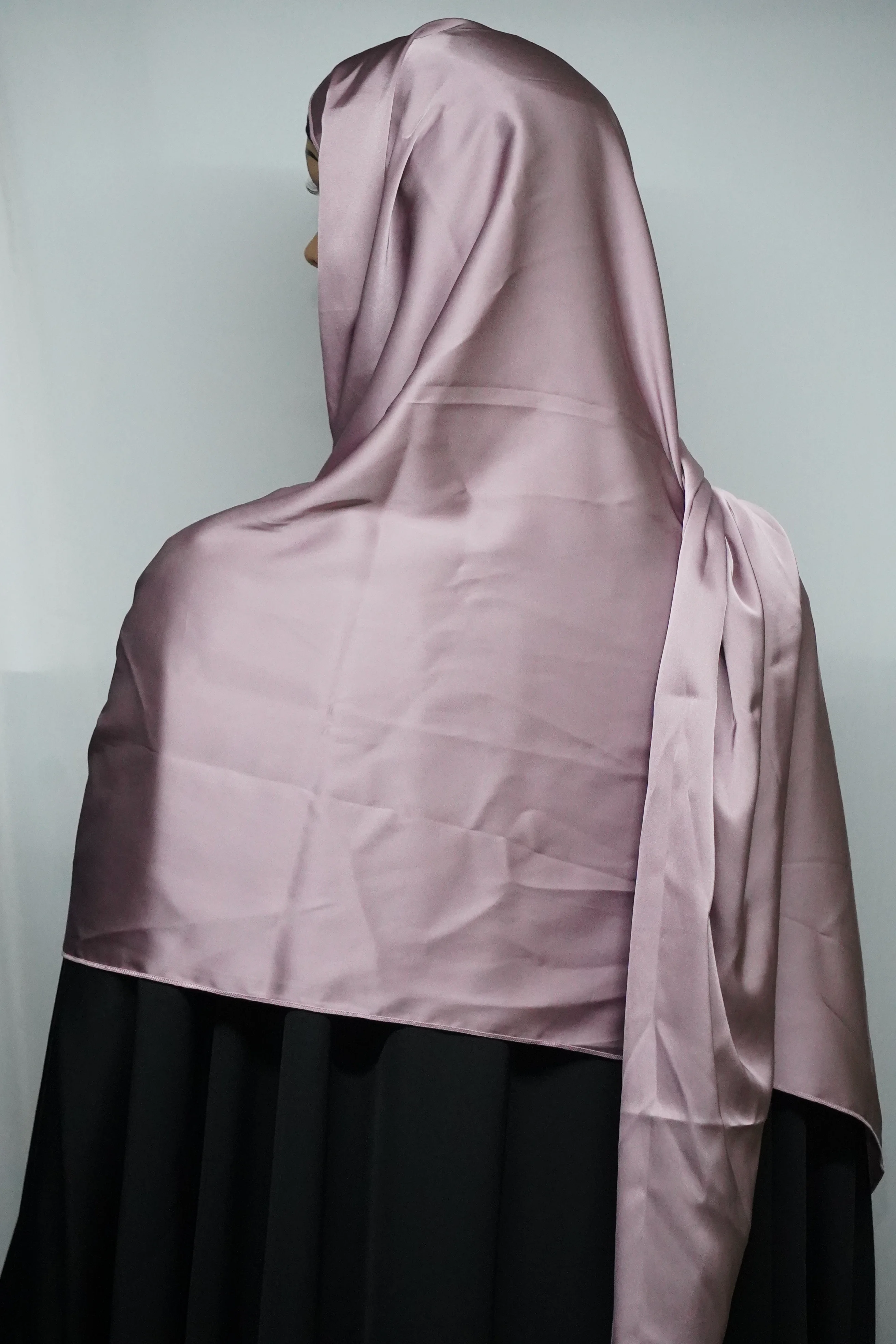 DSC00756 Premium Silk Scarf With High-Quality Stitch In Pastel Pink