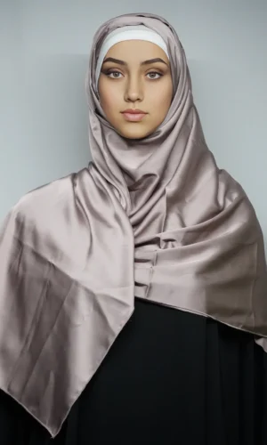 Premium Silk Scarf With High-Quality Stitch In Coconut Color