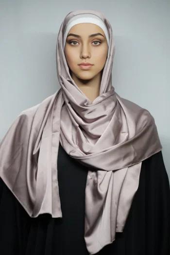 Premium Silk Scarf With High-Quality Stitch In Coconut Color