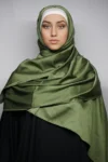 Premium Silk With High-Quality Stitch Olive Green