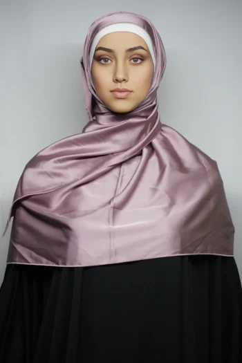 Premium Silk Scarf With High-Quality Stitch In Pastel Pink