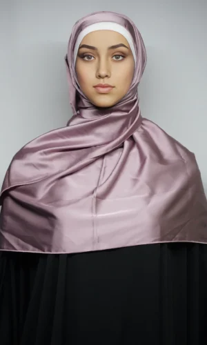 Premium Silk Scarf With High-Quality Stitch In Pastel Pink