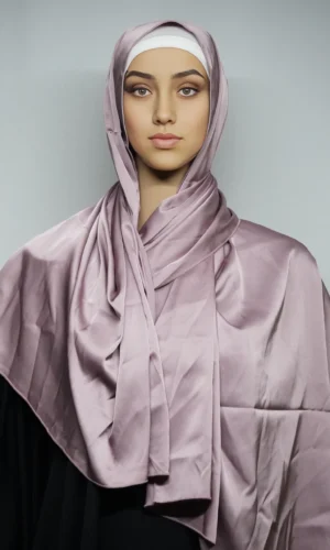 Premium Silk Scarf With High-Quality Stitch In Pastel Pink