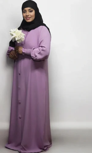 Burkha FULL BUTTONS OPEN in Pink