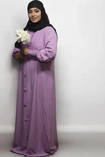 Burkha FULL BUTTONS OPEN in Pink