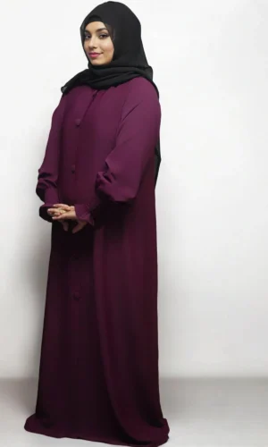 Burkha FULL BUTTONS OPEN in Wine