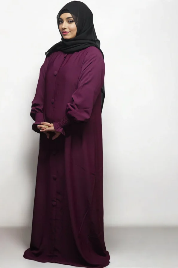 Burkha FULL BUTTONS OPEN in Wine